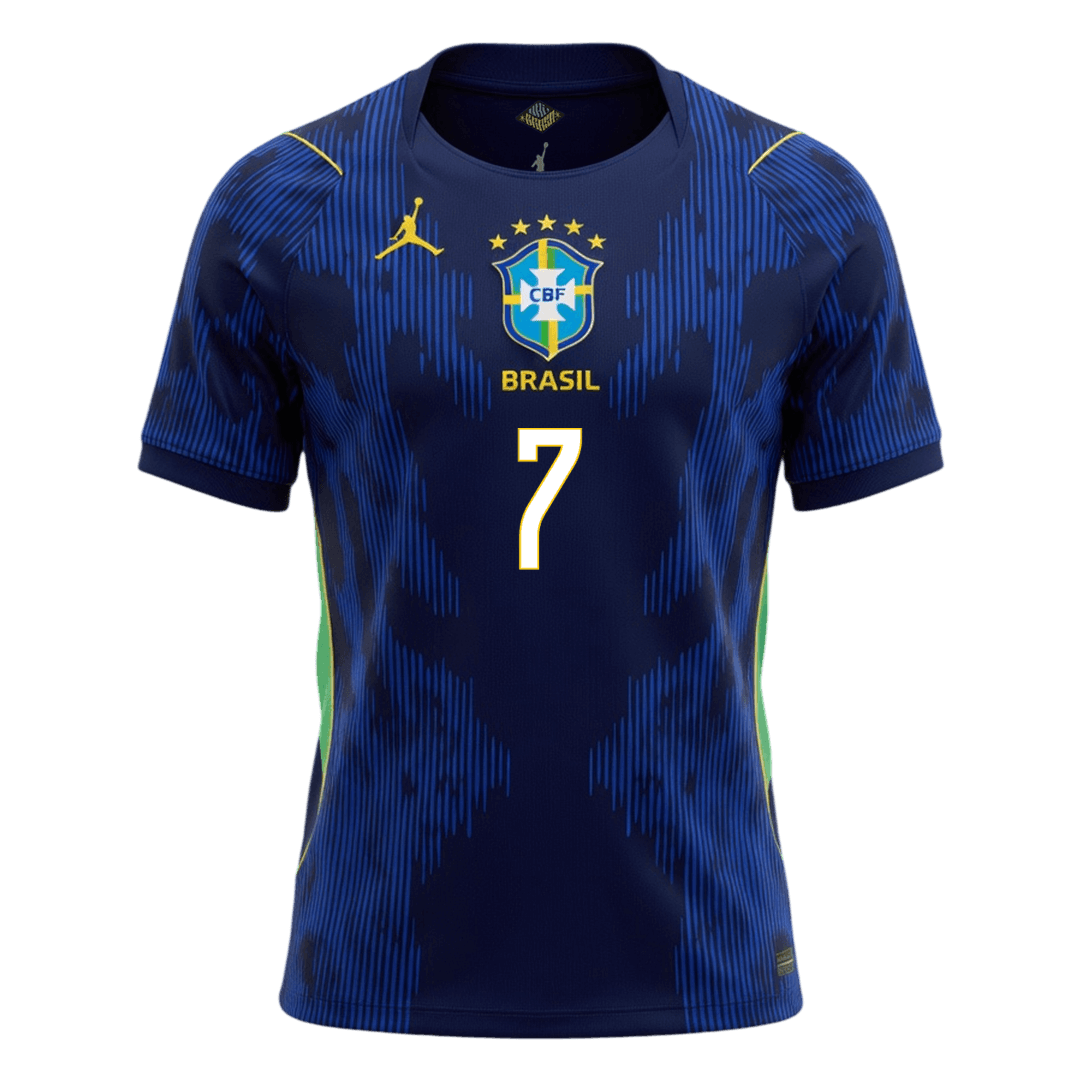 Brasilien Tröja VINI JR. #7 2026 Borta Mörkblå