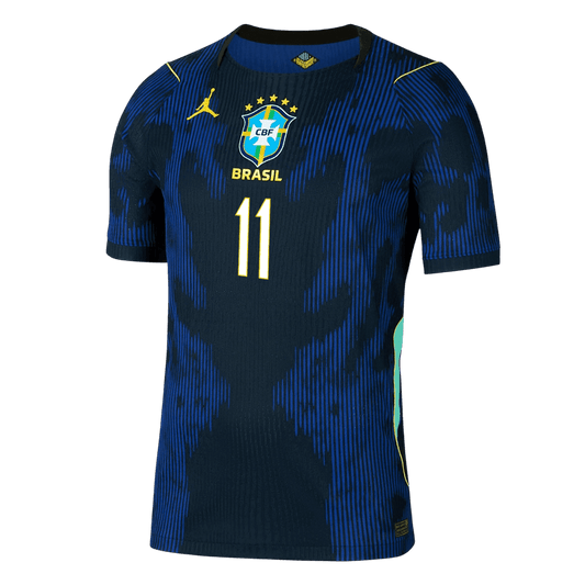 Brasilien Tröja RAPHINHA #11 2026 Borta Autentisk Mörkblå-1