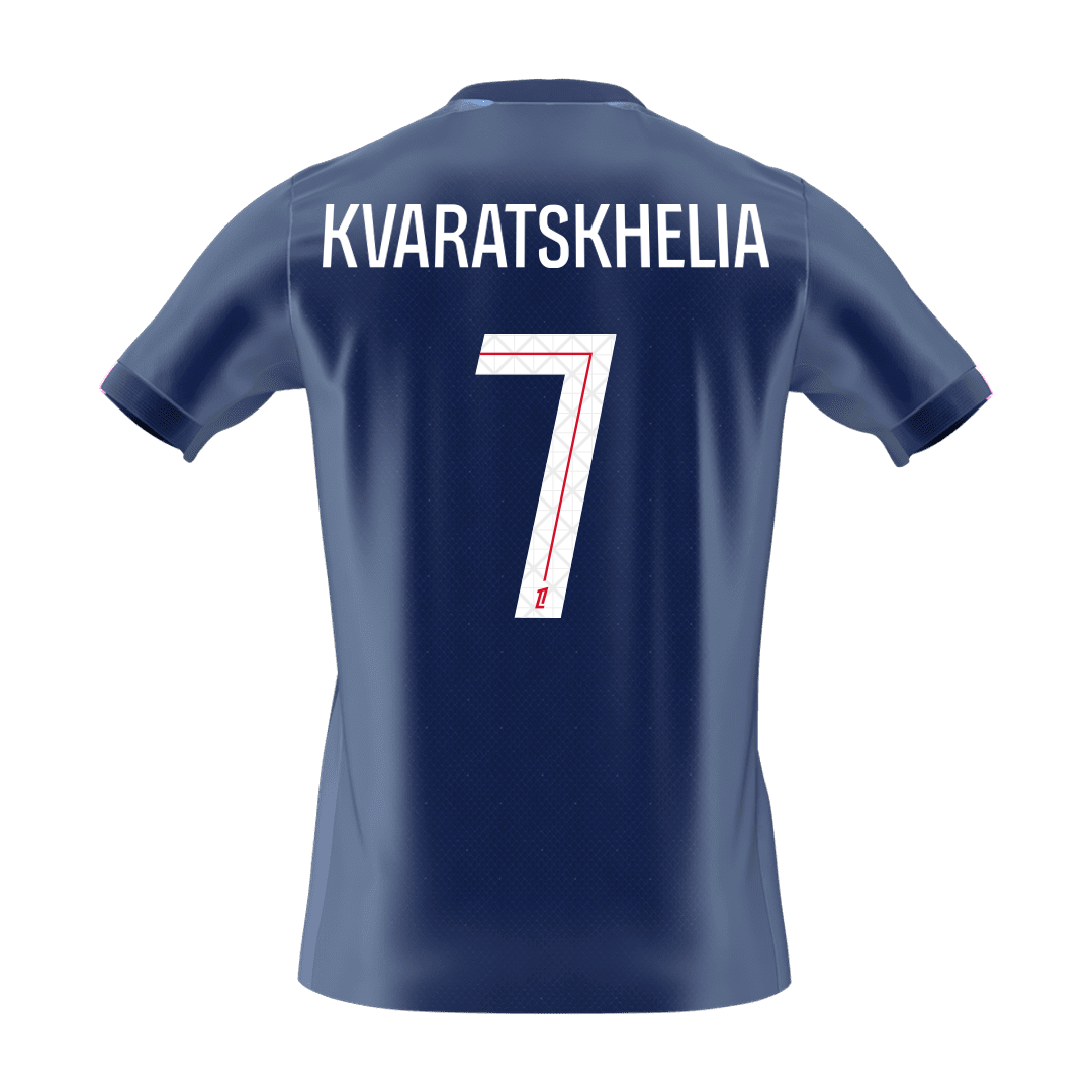 KVARATSKHELIA #7 PSG Tröja 2025/26 Hemma Premium Mörkblå