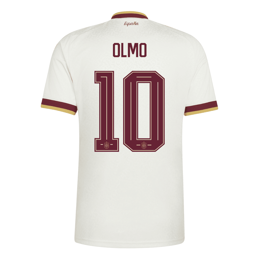 Spanien Tröja OLMO #10 2026 Borta Vit (2 Stjärnor)