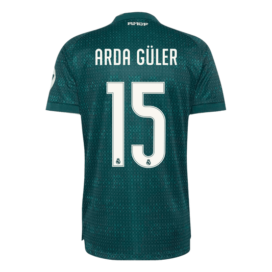 Real Madrid Tröja ARDA GÜLER #15 2026/27 Borta Autentisk Grön-1