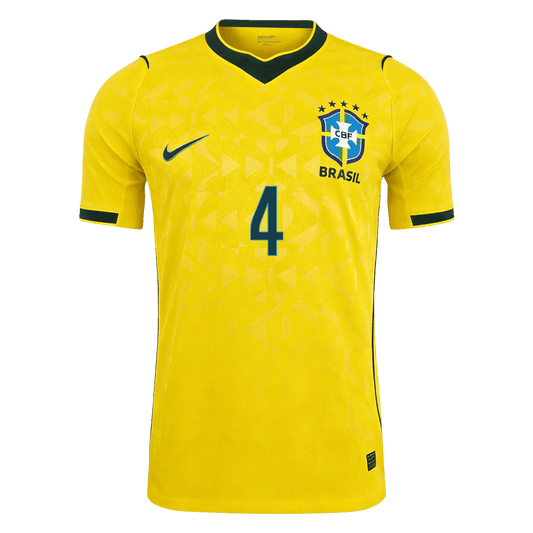 Brasilien Tröja MARQUINHOS #4 2026 Hemma Autentisk Gul-1
