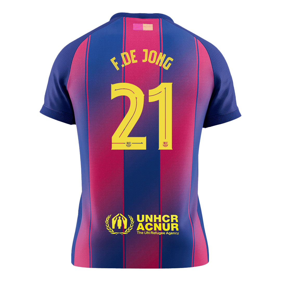 F.DE JONG #21 Barcelona Tröja 2025/26 Hemma Premium Röd & Blå - UCL