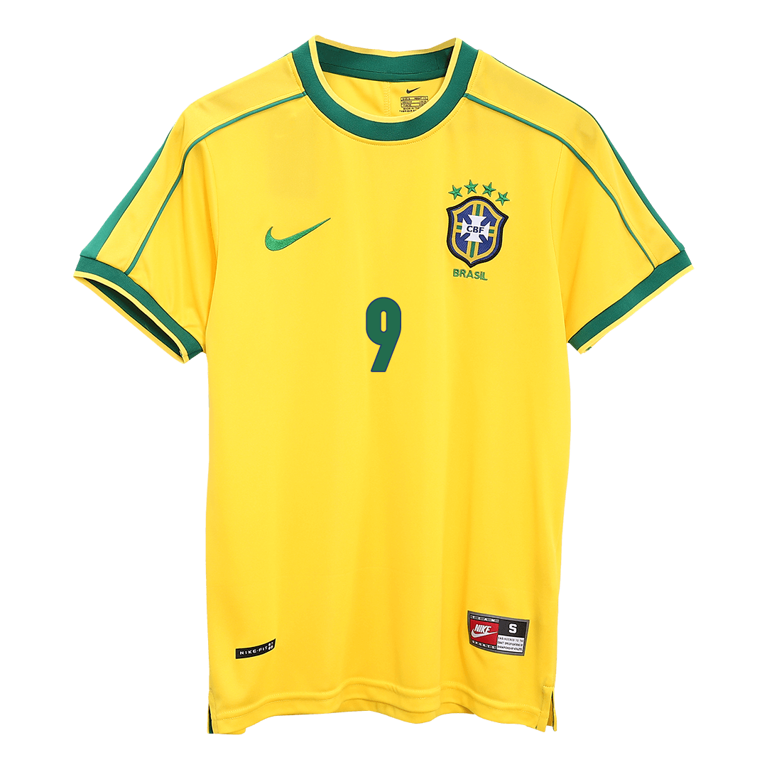 RONALDO #9 Brasilien Hemmatröja 1998 Retro Tröja
Gul