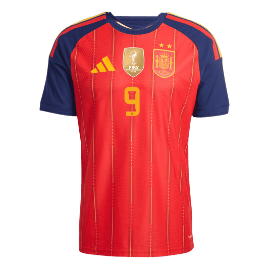 Spanien Tröja GAVI #9 2026 Hemma Autentisk (2 Stjärnor)-1