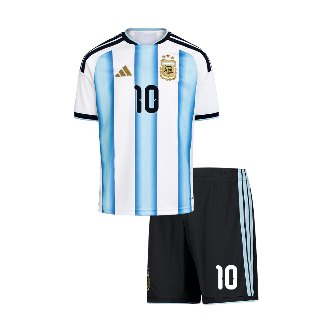 Argentina Tröja MESSI #10 2026 Hemma Blå & Vit Barn Premium