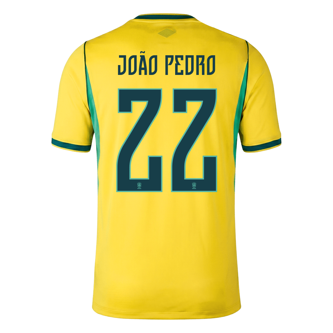 Brasilien Tröja JOÃO PEDRO #22 2026 Hemma Gul