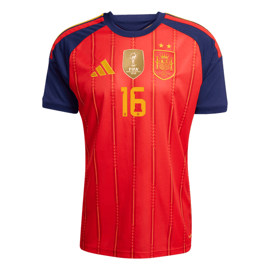 Spanien Tröja RODRIGO #16 2026 Hemma Autentisk (2 Stjärnor)-1