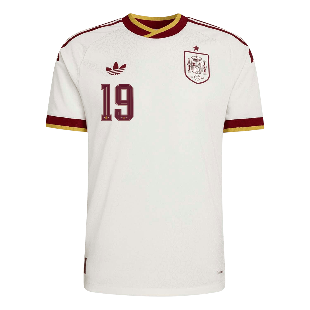 Spanien Tröja LAMINE YAMAL #19 2026 Borta Autentisk Vit