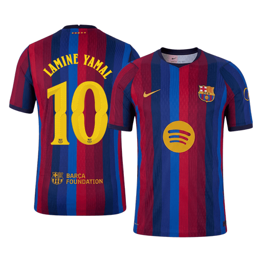 Barcelona Tröja LAMINE YAMAL #10 2026/27 Hemma Autentisk Röd & Blå - UCL