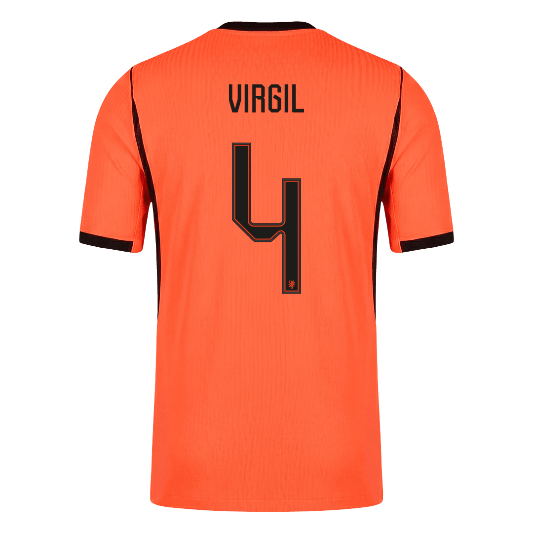 Nederländerna Tröja VIRGIL #4 2026 Hemma Autentisk Orange-10
