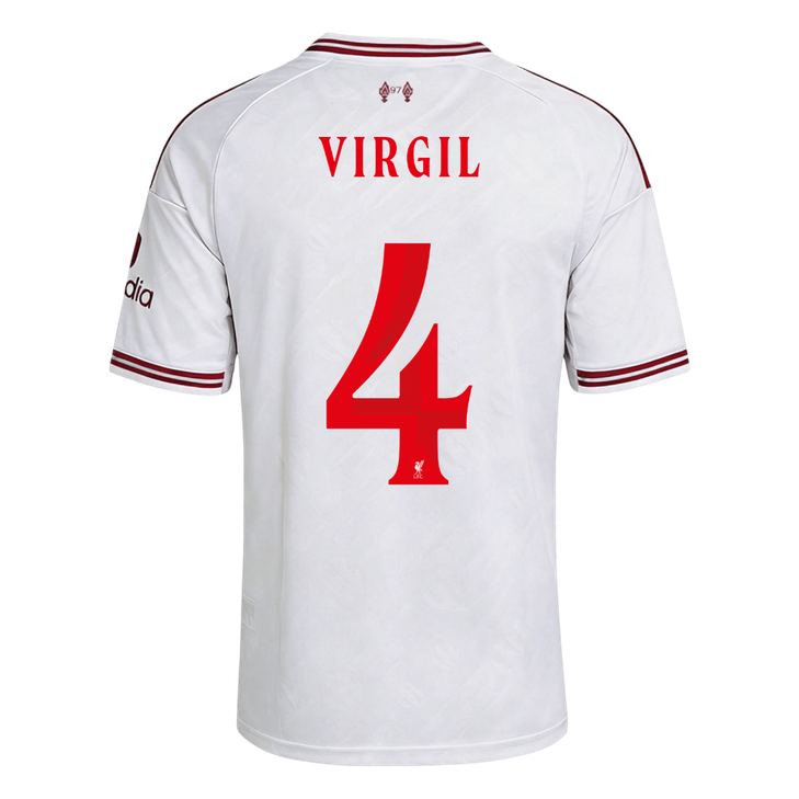 Liverpool Tröja VIRGIL #4 2026/27 Borta Vit - UCL-3