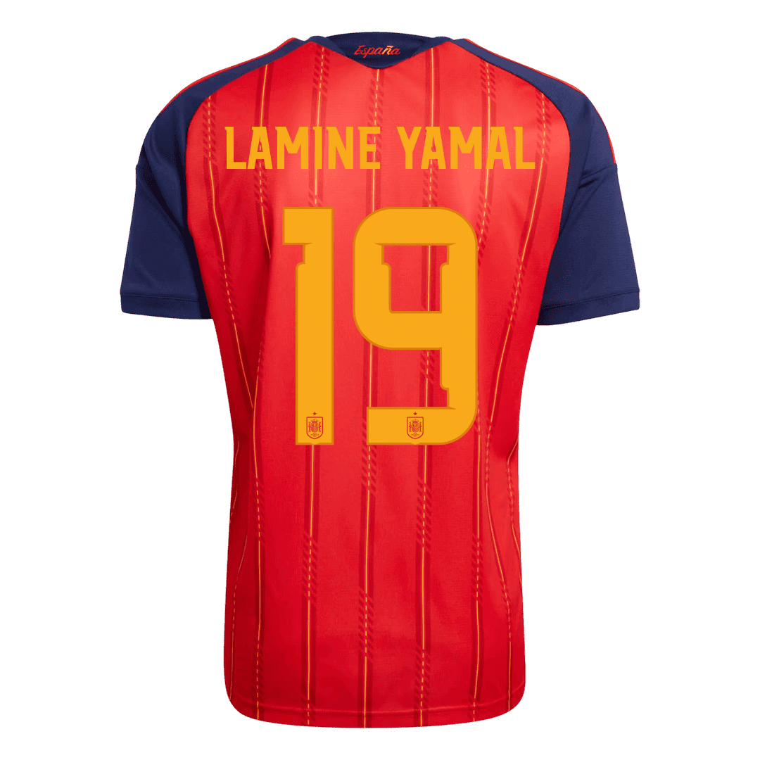 Spanien Tröja LAMINE YAMAL #19 2026 Mästaredition Hemma (2 Stjärnor)-6