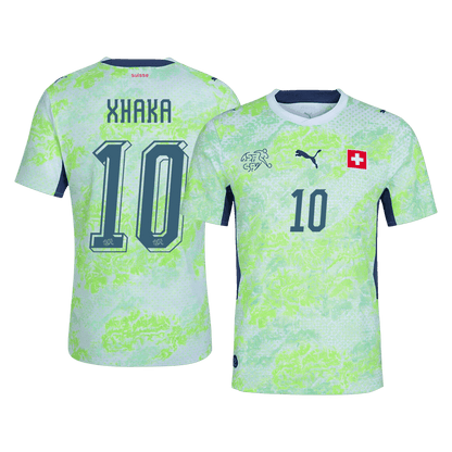 Schweiz Tröja XHAKA #10 2026 Borta Autentisk Grön