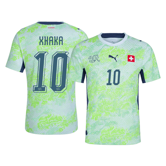 Schweiz Tröja XHAKA #10 2026 Borta Autentisk Grön