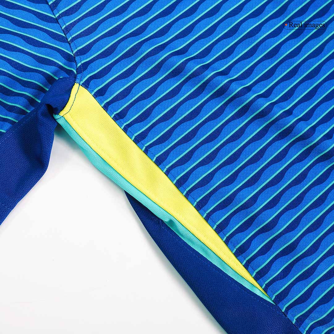 Brasilien Tröja VINI JR. #7 2024 Borta Blå-2