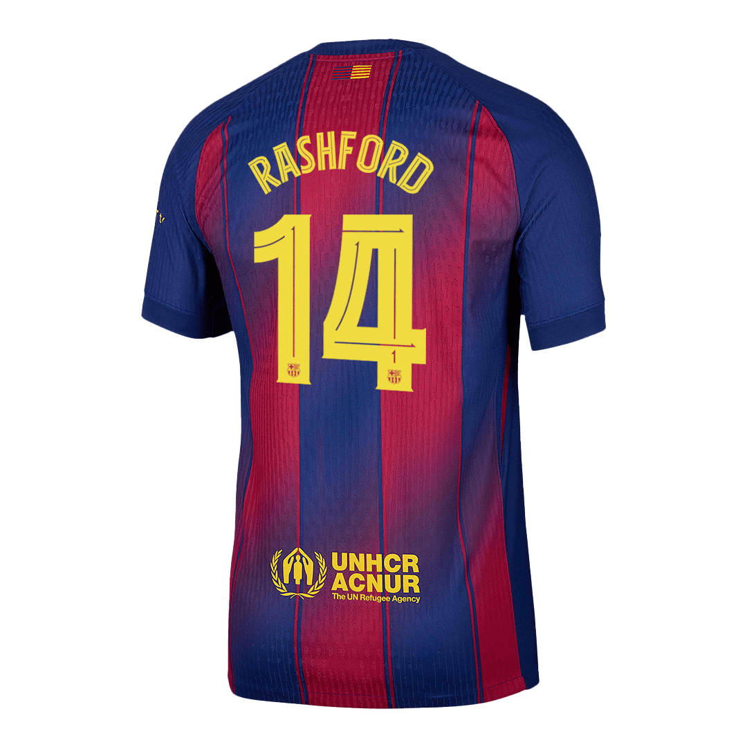 Barcelona Tröja RASHFORD #14 2025/26 Hemma Röd & Blå - UCL-13