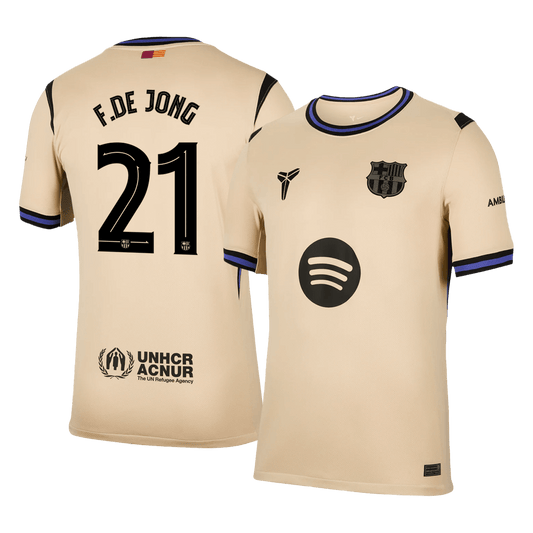 Barcelona Tröja F.DE JONG #21 2025/26 Borta Gul - UCL