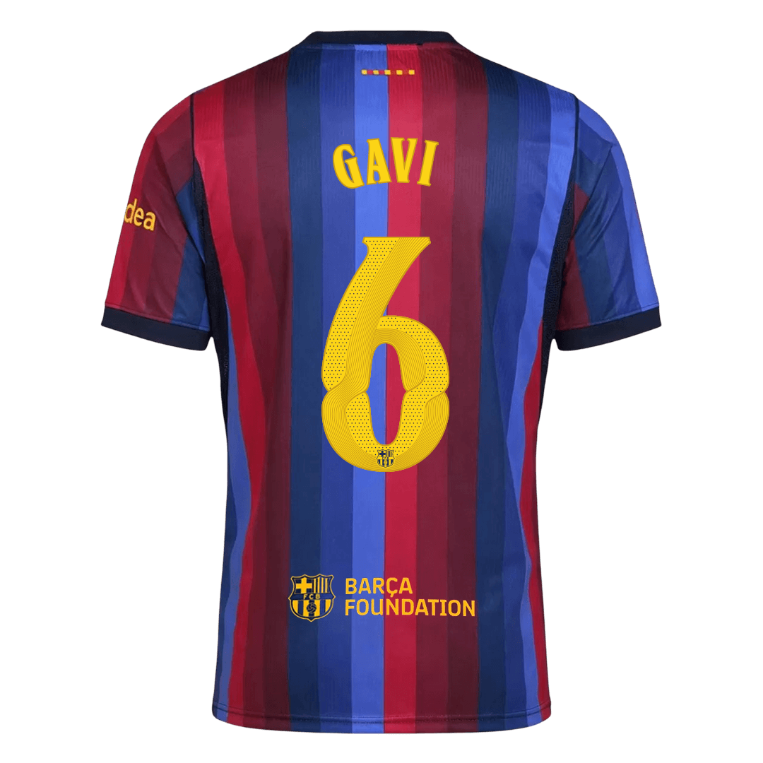 Barcelona Tröja GAVI #6 2026/27 Hemma Blue&Garnet - UCL