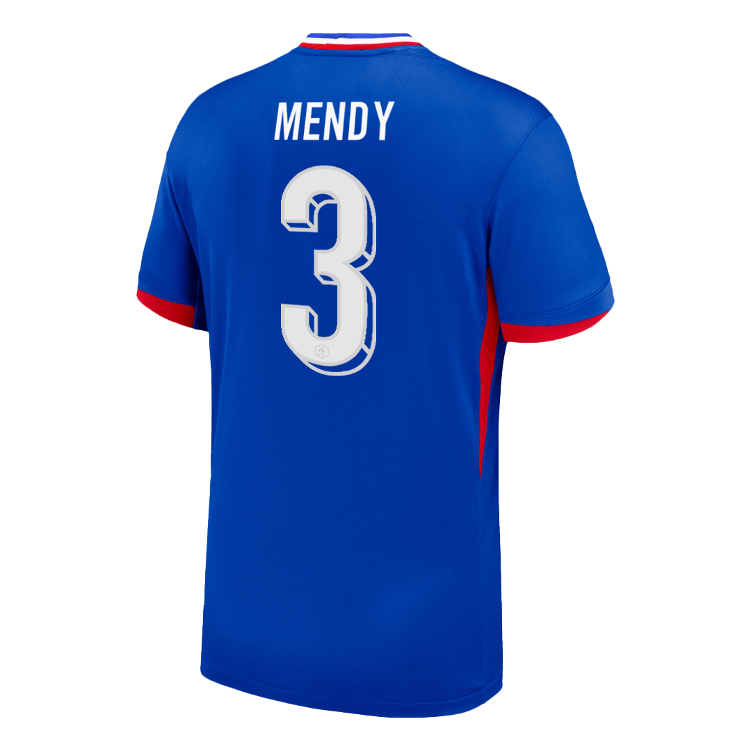 Frankrike Tröja MENDY #3 Euro 2024 Hemma Blå-7