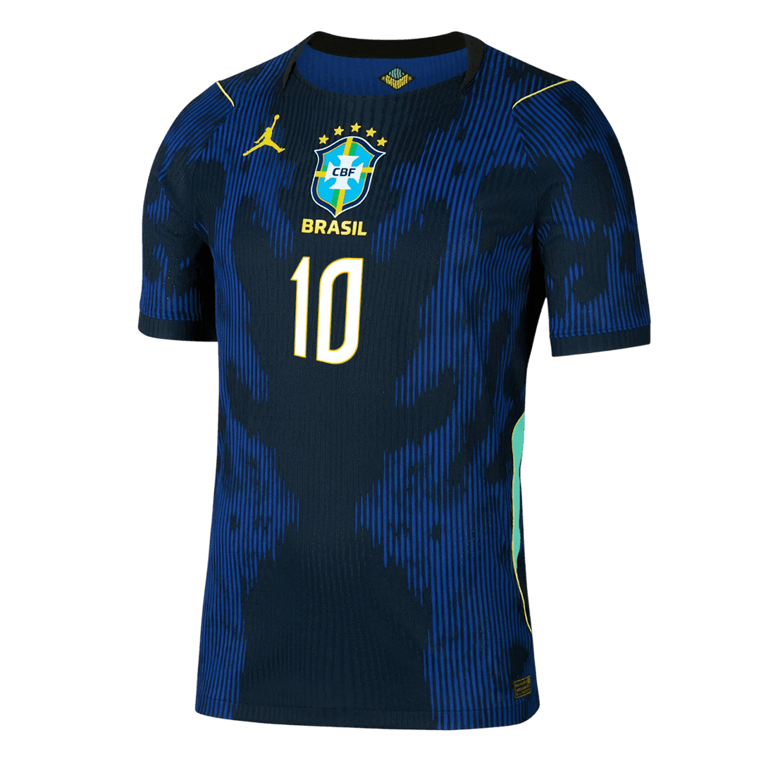 Brasilien Tröja NEYMAR JR. #10 2026 Borta Autentisk Mörkblå-2