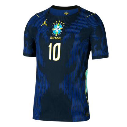 Brasilien Tröja NEYMAR JR. #10 2026 Borta Autentisk Mörkblå-2