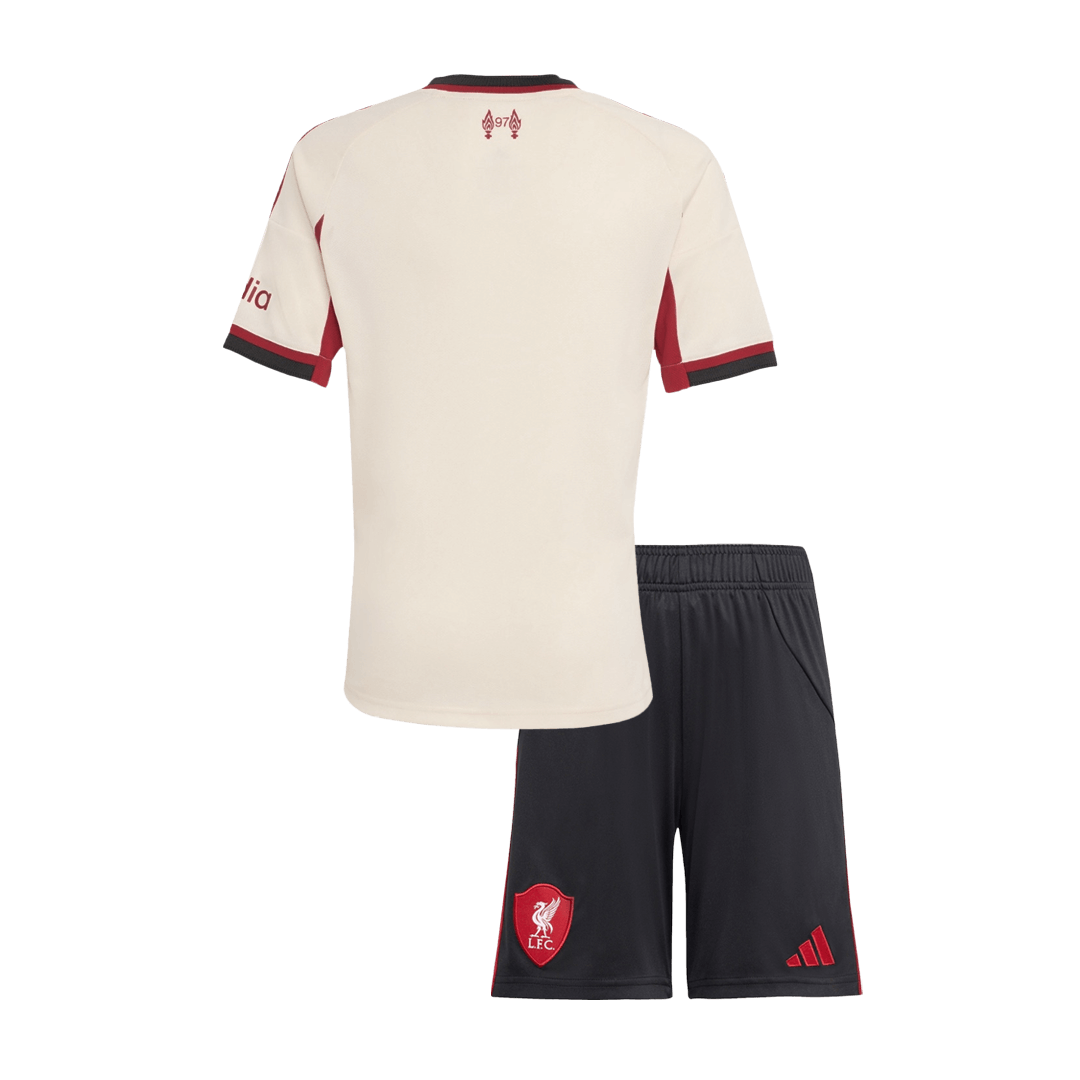 Liverpool Tröja 2025/26 Borta Vit Barn