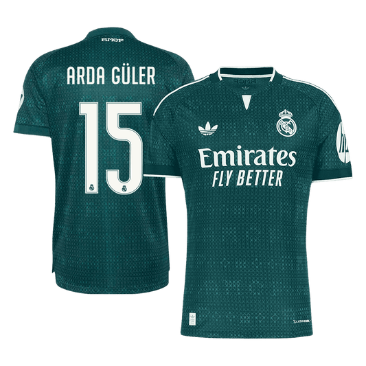 Real Madrid Tröja ARDA GÜLER #15 2026/27 Borta Autentisk Grön