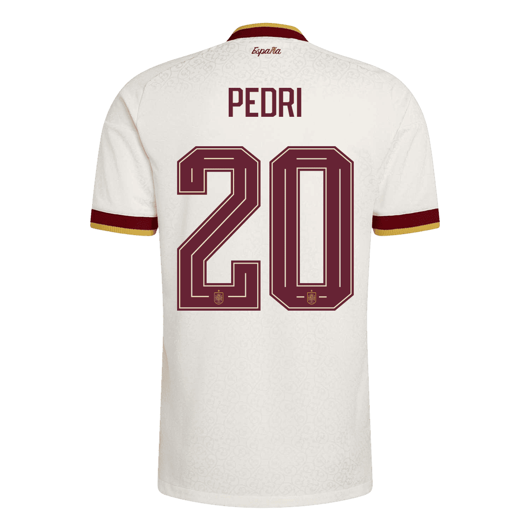 Spanien Tröja PEDRI #20 2026 Borta Autentisk Vit (2 Stjärnor)-9