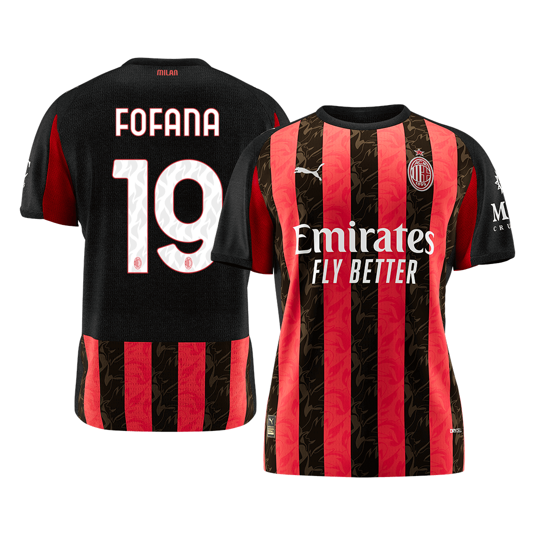 FOFANA #19 AC Milan Tröja 2025/26 Hemma Premium Röd & Svart