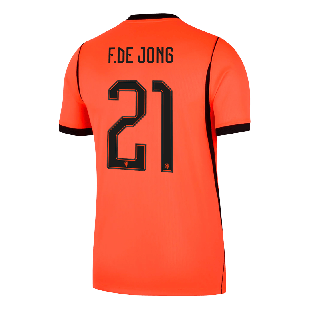 Nederländerna Tröja F.DE JONG #21 2026 Hemma Orange-9