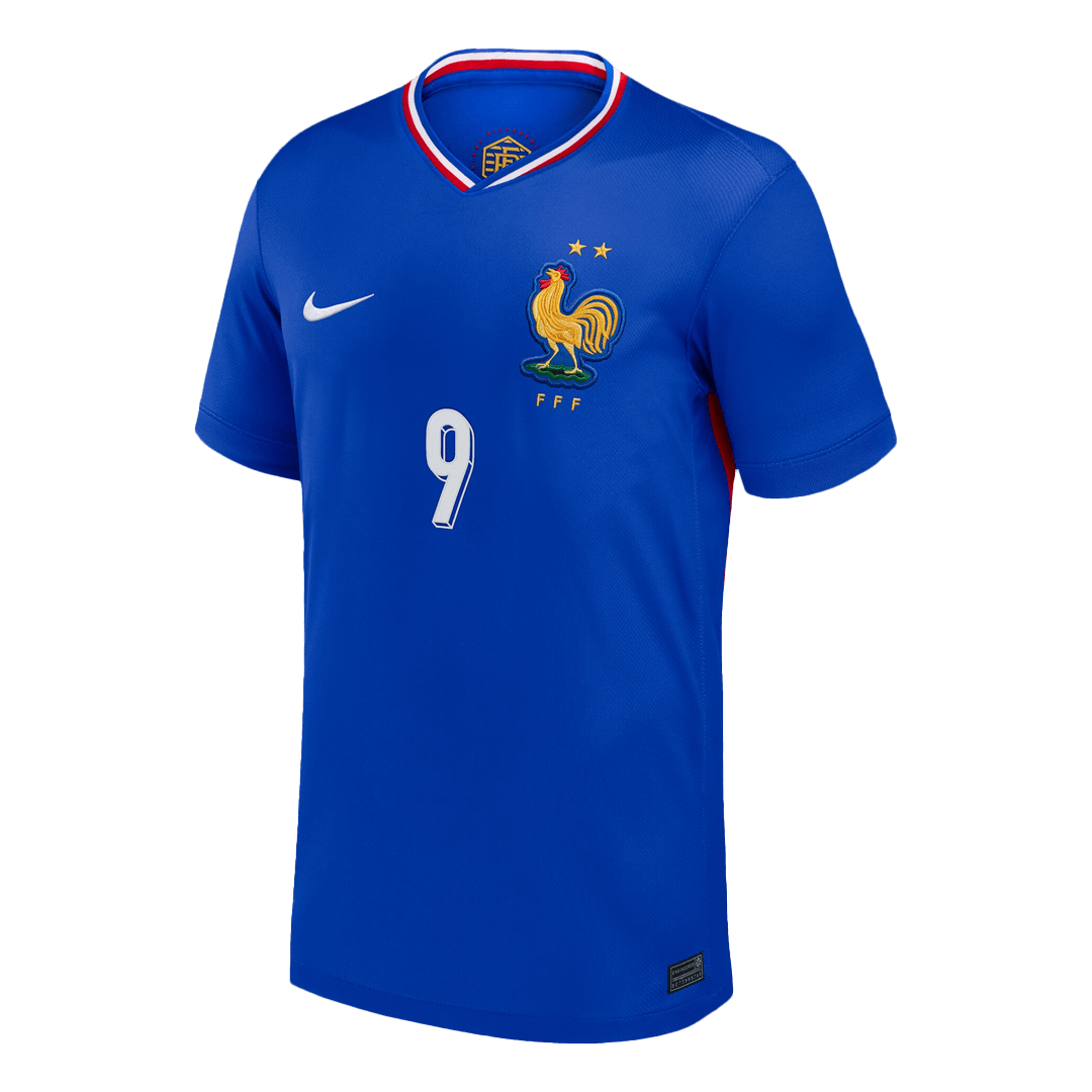 Frankrike Tröja THURAM #9 Euro 2024 Hemma Blå-8