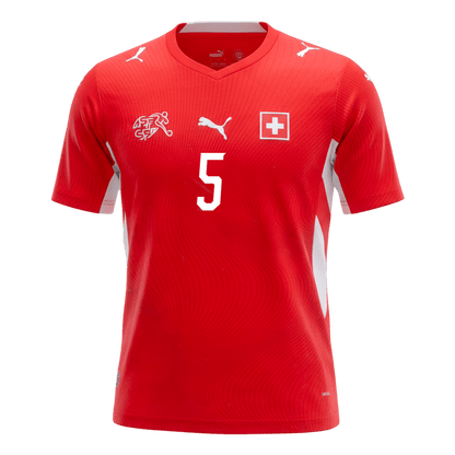 Schweiz Tröja AKANJI #5 2026 Hemma Röd-9