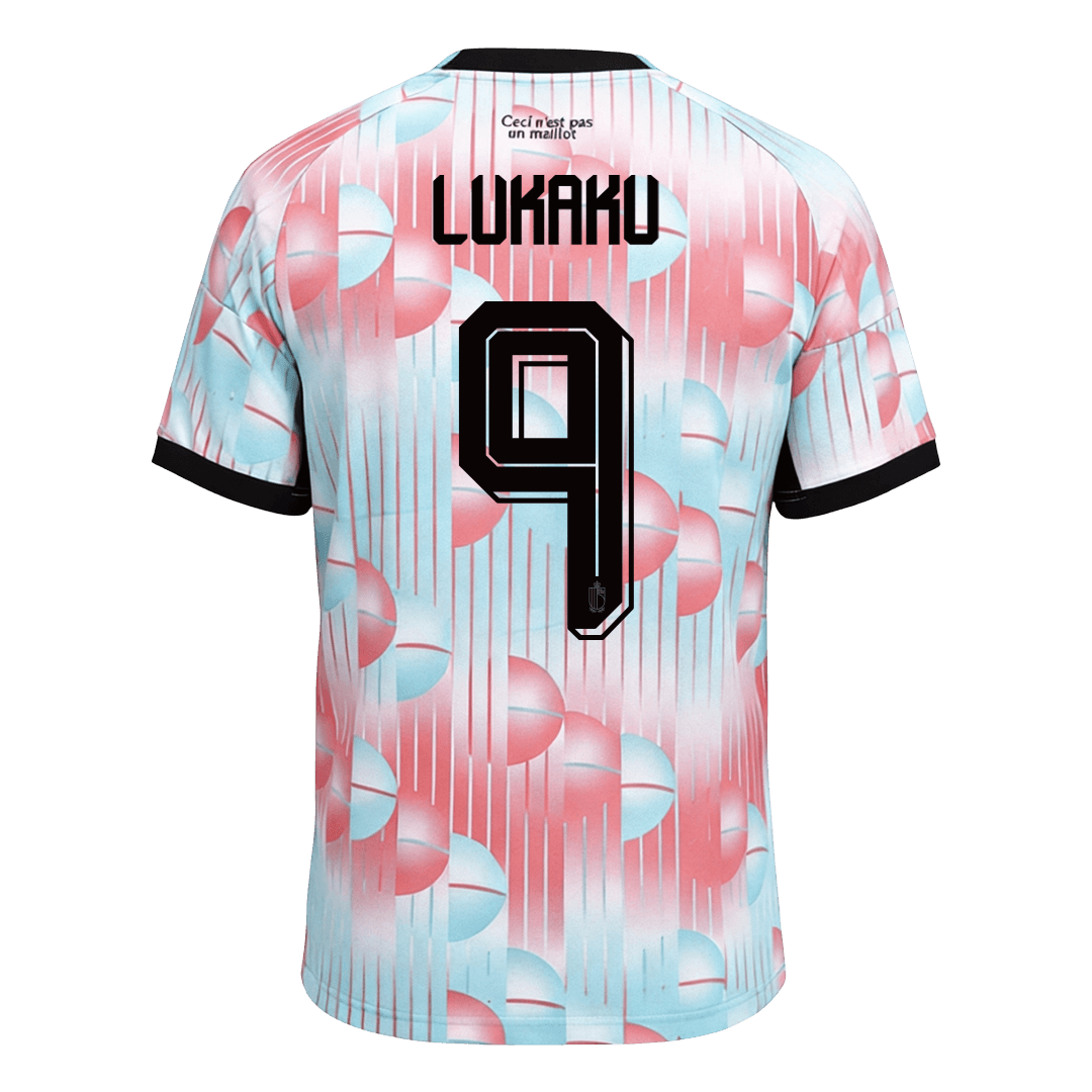 Belgien Tröja LUKAKU #9 2026 Borta Blue&Pink-9