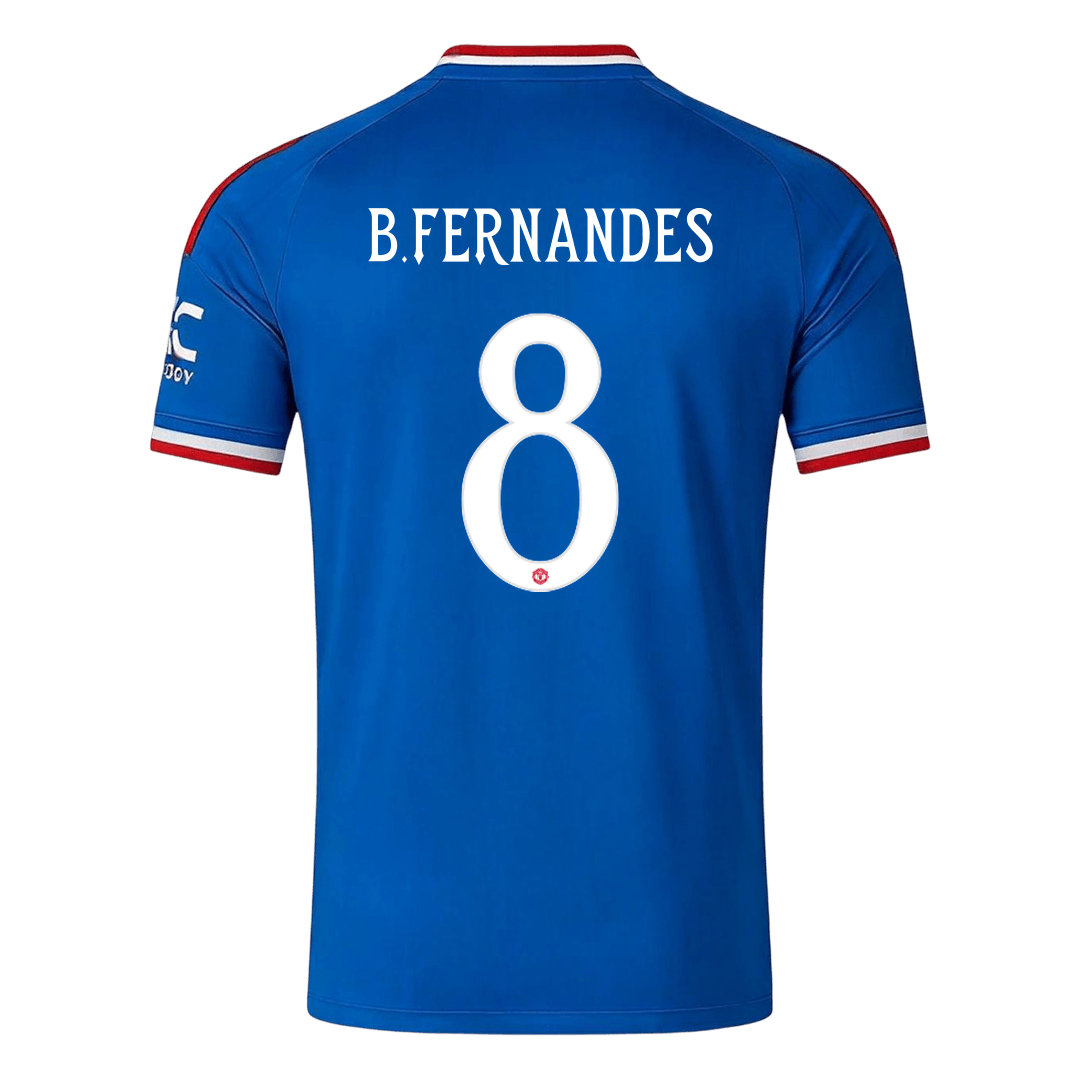 Manchester United Tröja B. FERNANDES #8 2026/27 Borta Blå - UCL-3