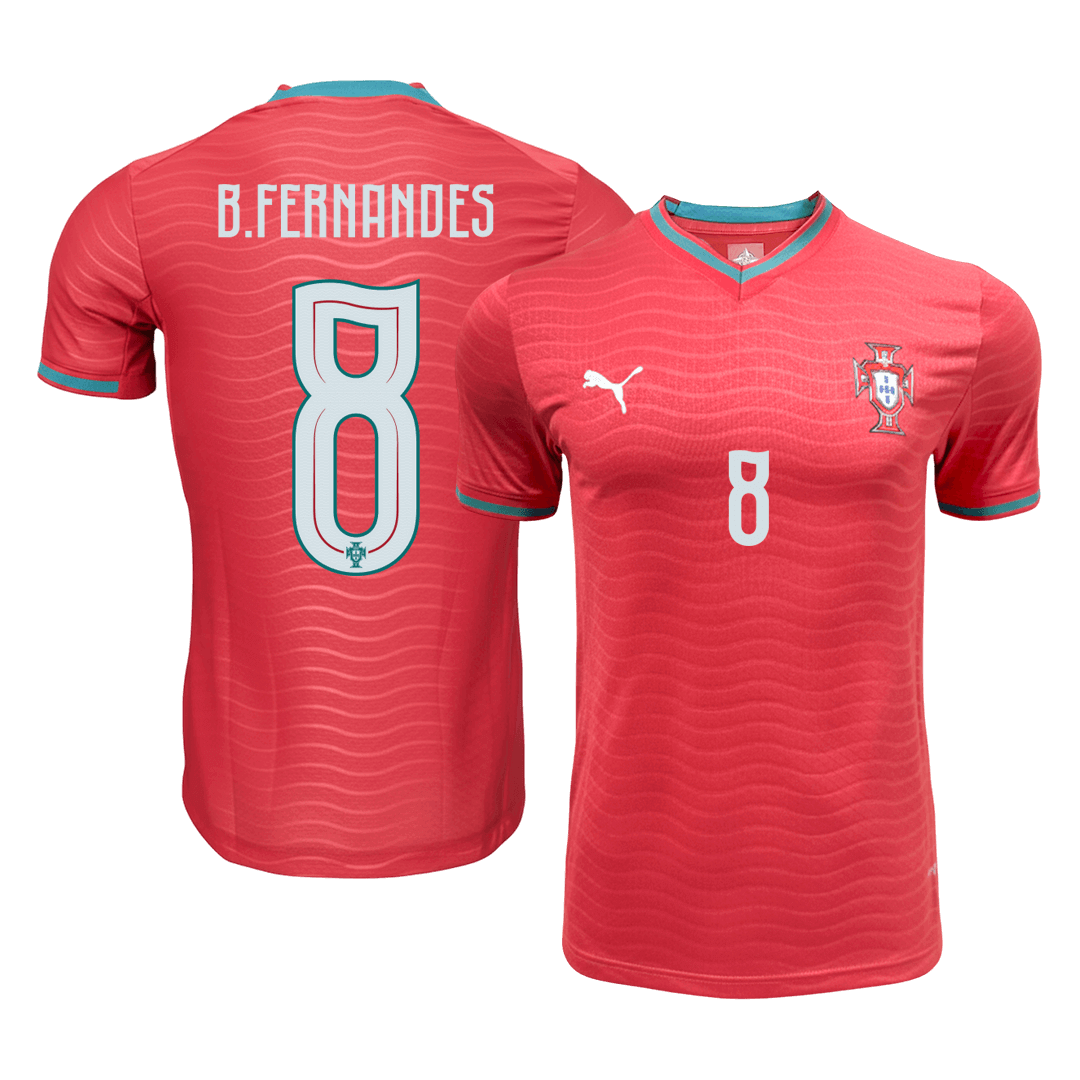 Portugal Tröja B.FERNANDES #8 2026 Hemma Autentisk Röd