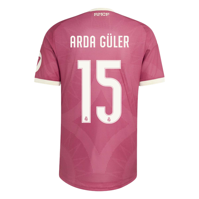 Real Madrid Tröja ARDA GÜLER #15 2026/27 Tredje Autentisk Rosa