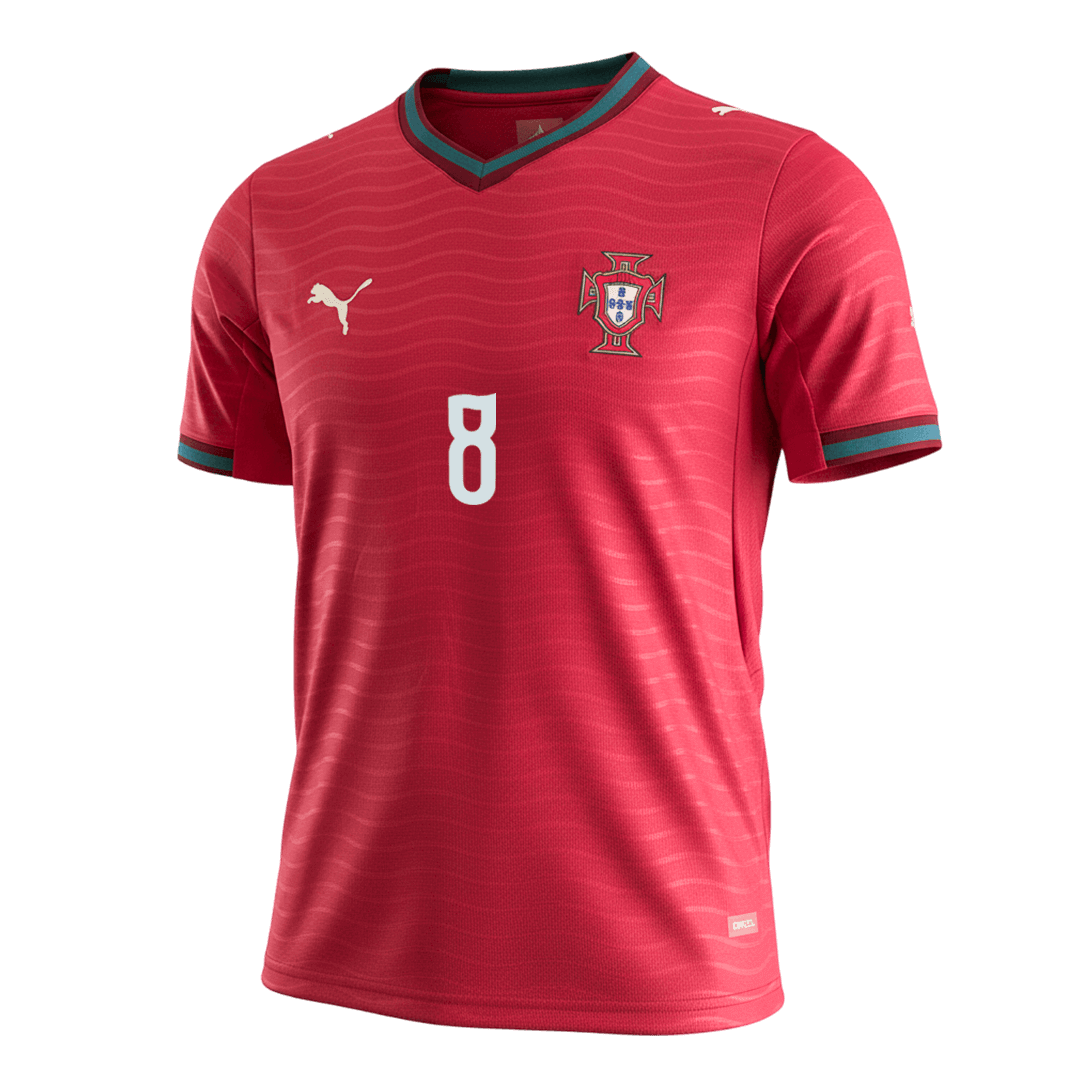 B.FERNANDES #8 Portugal Tröja 2026 Hemma Premium Röd