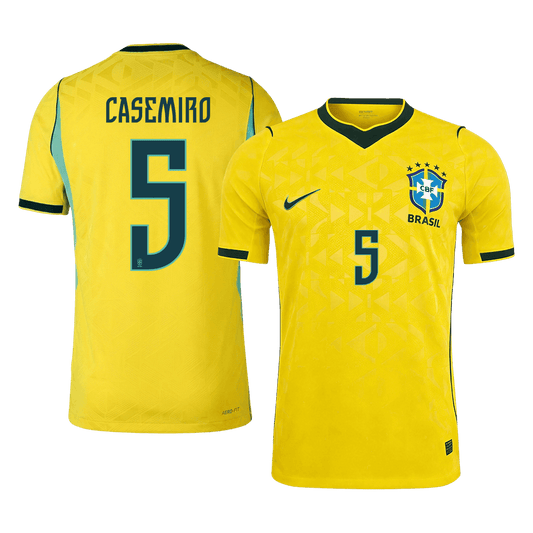 Brasilien Tröja CASEMIRO #5 2026 Hemma Autentisk Gul
