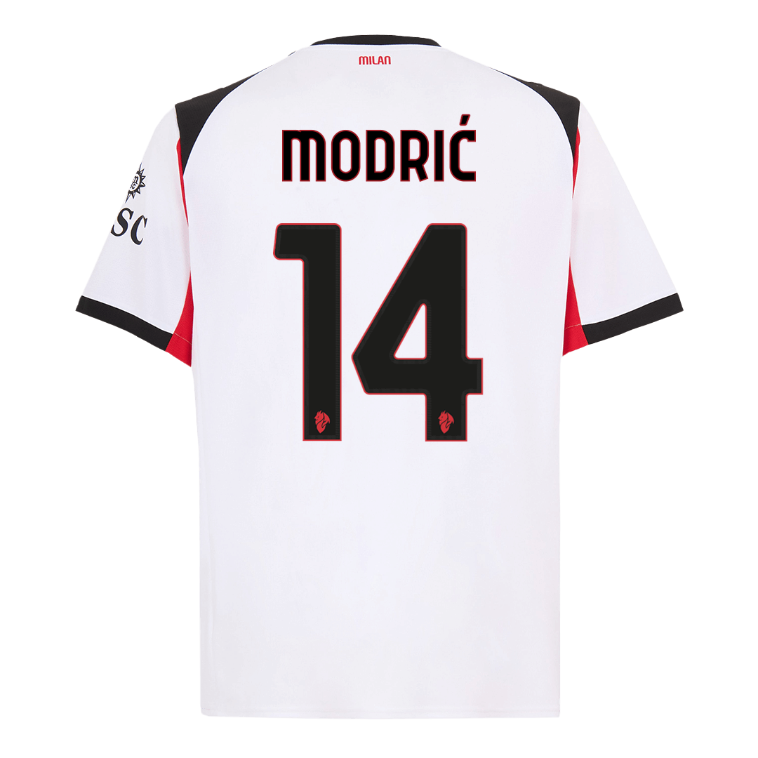 AC Milan Tröja MODRIĆ #14 2025/26 Borta Vit-14