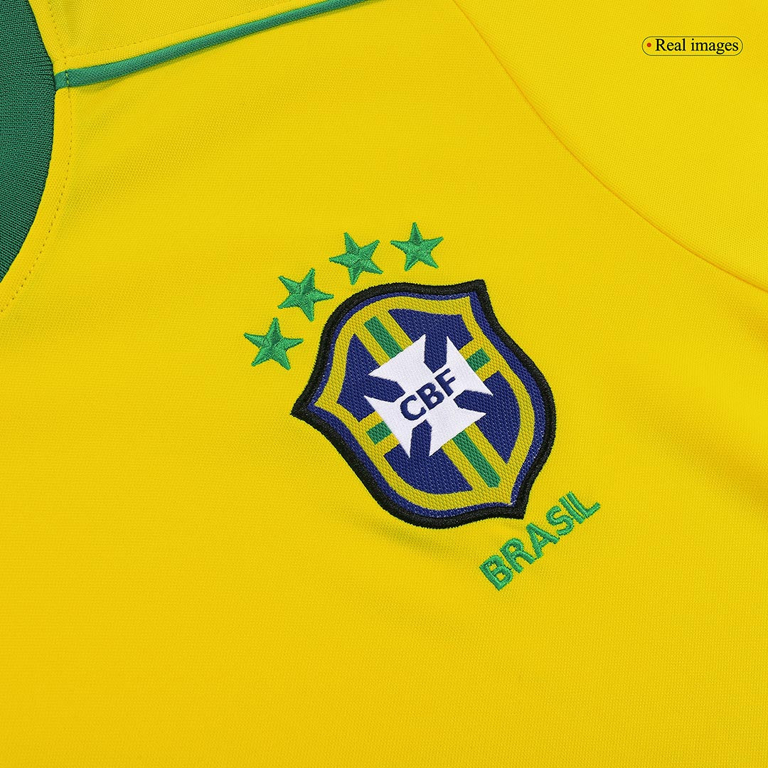 CAFU #2 Brasilien Hemmatröja 1998 Retro Tröja
 Gul-4
