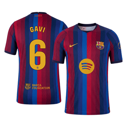 Barcelona Tröja GAVI #6 2026/27 Hemma Autentisk Röd & Blå