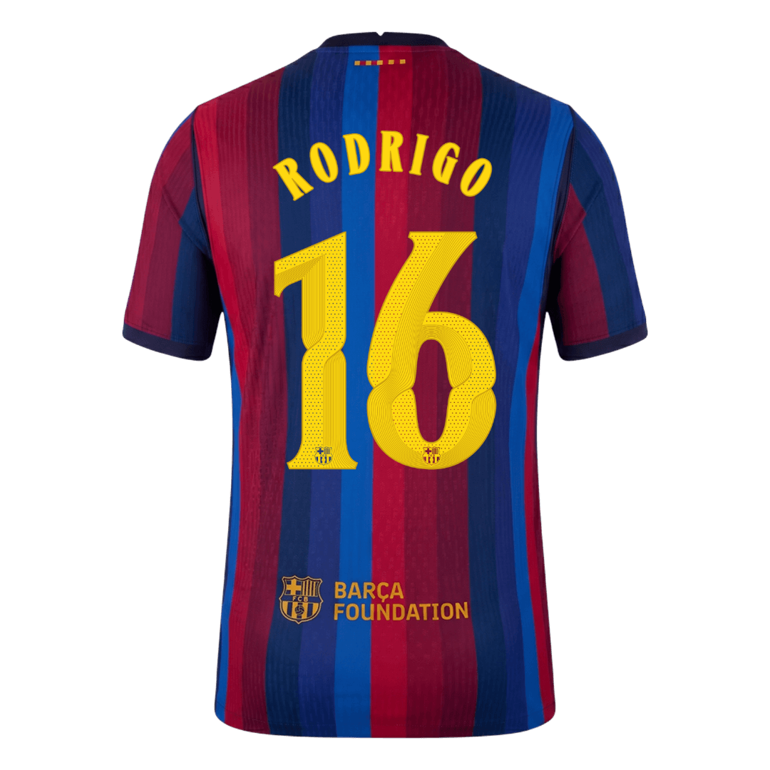 Barcelona Tröja RODRIGO #16 2026/27 Hemma Autentisk Röd & Blå - UCL