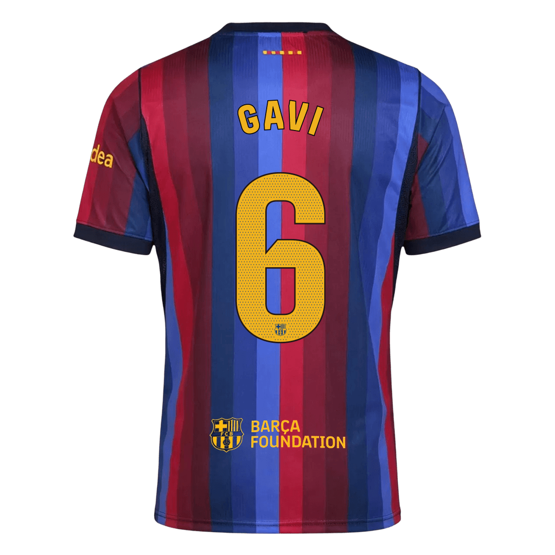 Barcelona Tröja GAVI #6 2026/27 Hemma Blue&Garnet-3