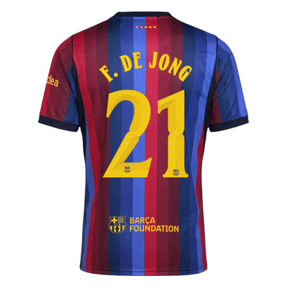 Barcelona Tröja F. DE JONG #21 2026/27 Hemma Blue&Garnet - UCL-3