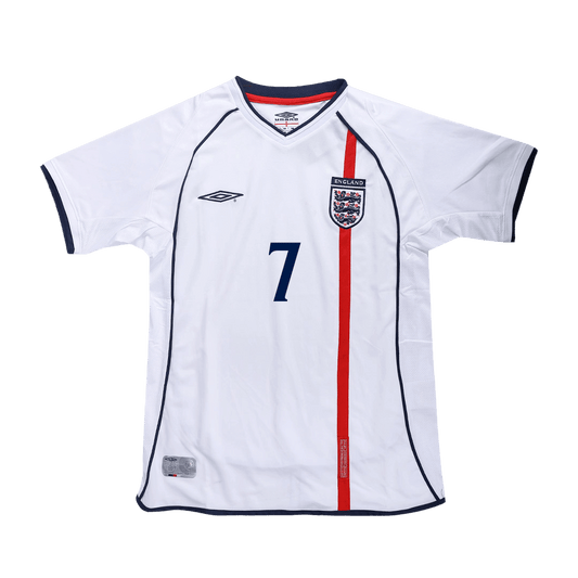 BECKHAM #7 England Hemmatröja 2002 Retro Tröja
 Vit