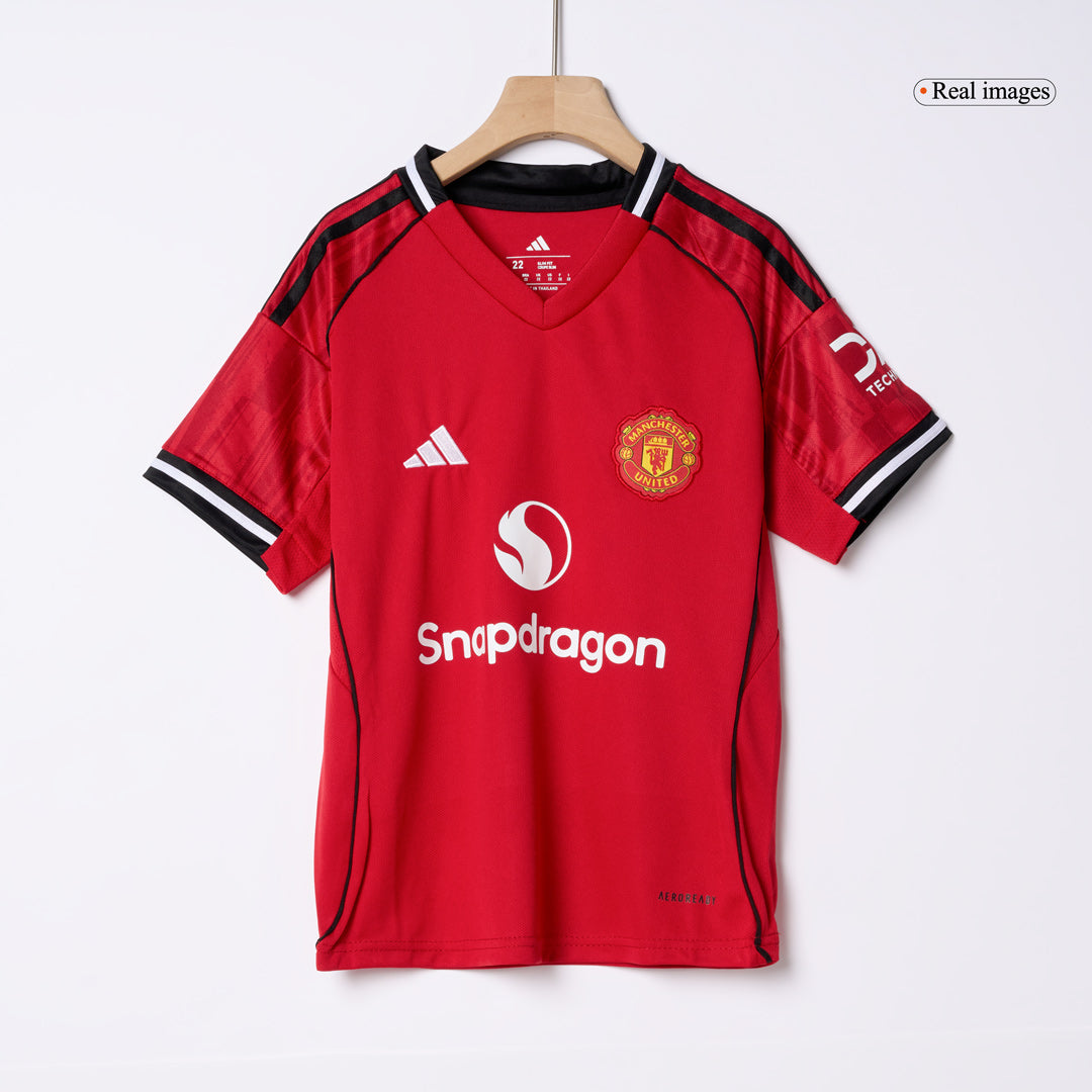 Manchester United Tröja 2025/26 Hemmaställ Röd Barn-14