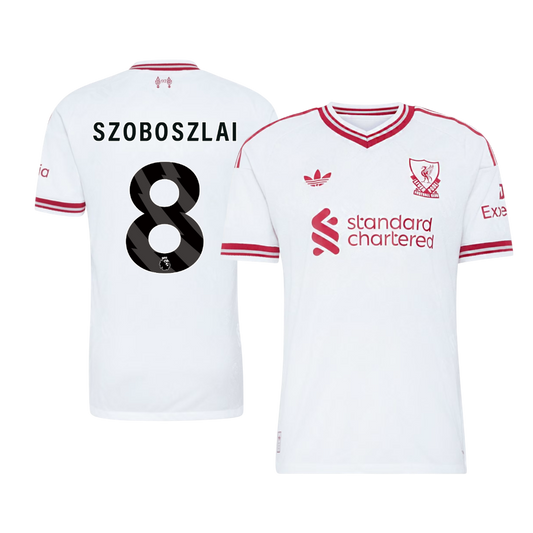 Liverpool Tröja SZOBOSZLAI #8 2026/27 Borta Autentisk Vit
