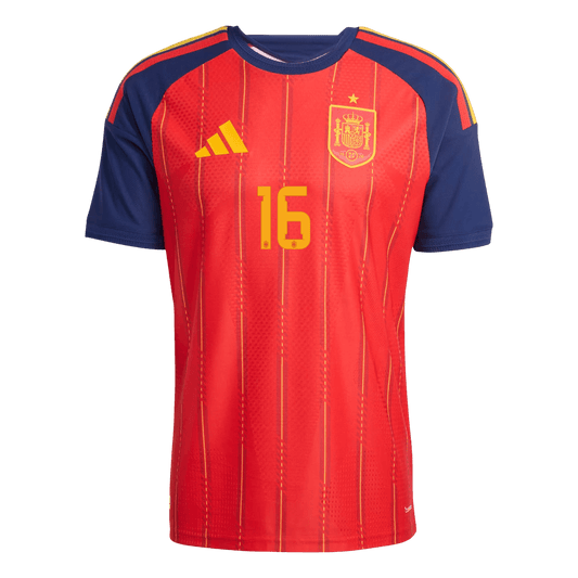 Spanien Tröja RODRIGO #16 2026 Hemma Autentisk Röd-1