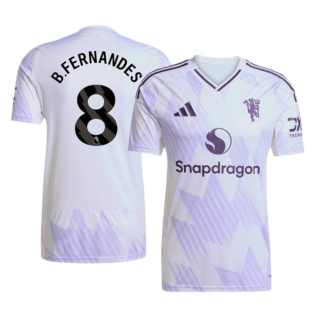 Manchester United Tröja B.FERNANDES #8 2025/26 Borta Vit-11